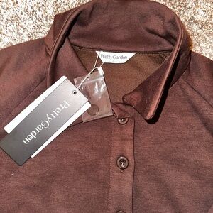 Women’s Brown Button Sweatshirt